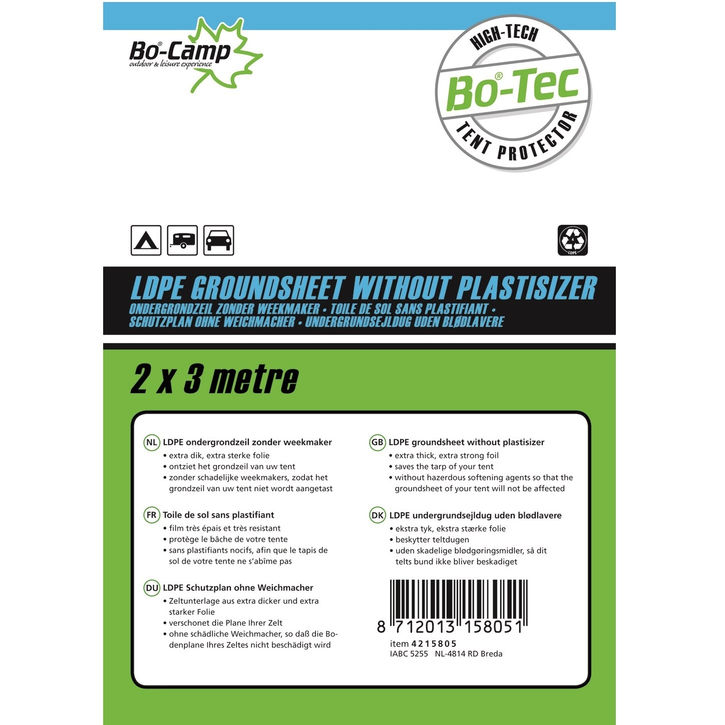 Grondzeil Bo-Camp Transparant (2 X 3 M) 2 Grondzeil Bo-Camp Transparant (2 X 3 M) - Afbeelding 2