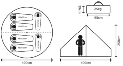 Tent Bo-Camp Urban Outdoor Streeterville Ø 4 Meter -Campingwinkel 4472500 03