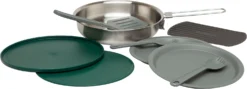 Kookset Stanley Adventure Prep+Eat Set Stainless Steel (9-delig) -Campingwinkel Large JPG Adventure20All In One20Fry20Pan20Set2020Stainless20Steel 3