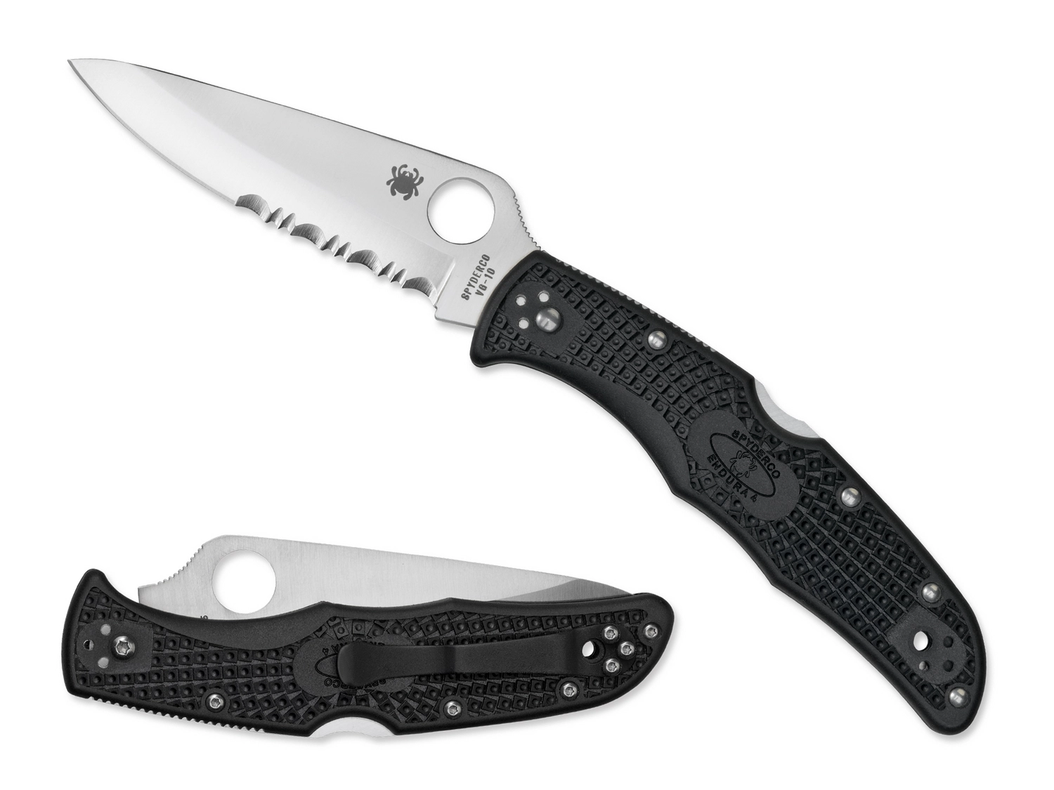 Vouwmes Spyderco Endura 4 Serrated Black 1 Vouwmes Spyderco Endura 4 Serrated Black