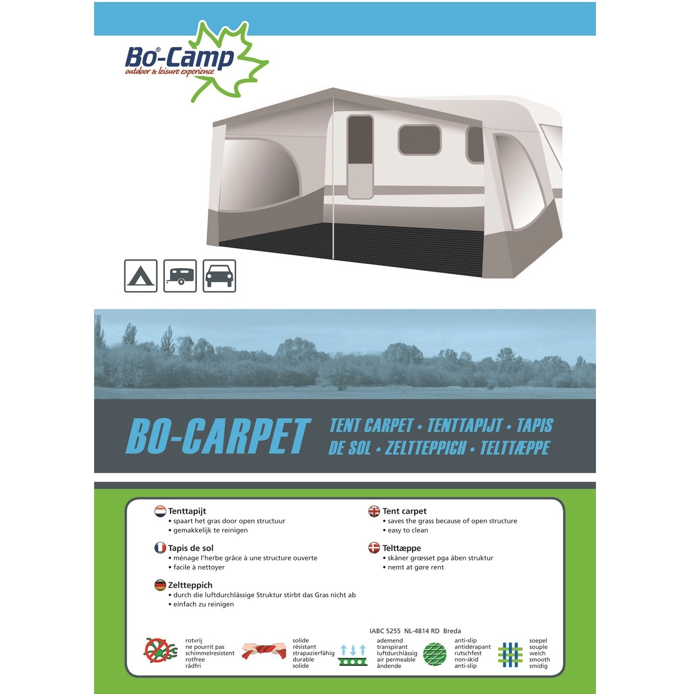 Tenttapijt Bo-Camp Antraciet (2,5 X 2 M) 1 Tenttapijt Bo-Camp Antraciet (2,5 X 2 M)