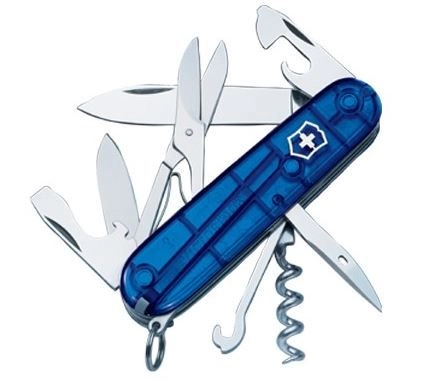Zakmes Climber Transparant Blauw Victorinox 1 Zakmes Climber Transparant Blauw Victorinox