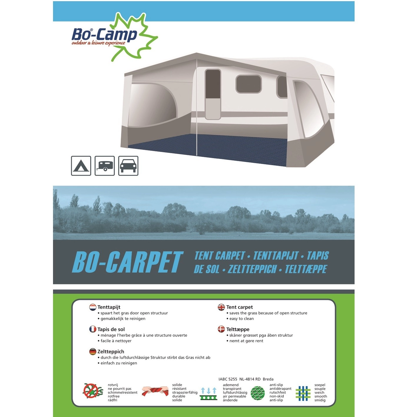 Tenttapijt Bo-Camp Blauw (2,5 X 5 M) 1 Tenttapijt Bo-Camp Blauw (2,5 X 5 M)