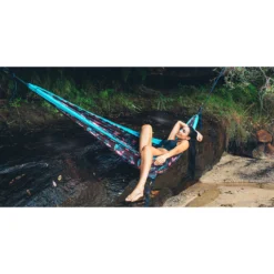 Hangmat Eno DoubleNest Print Aloha Blue -Campingwinkel eno dp260 eno doublenest print aloha blue 3