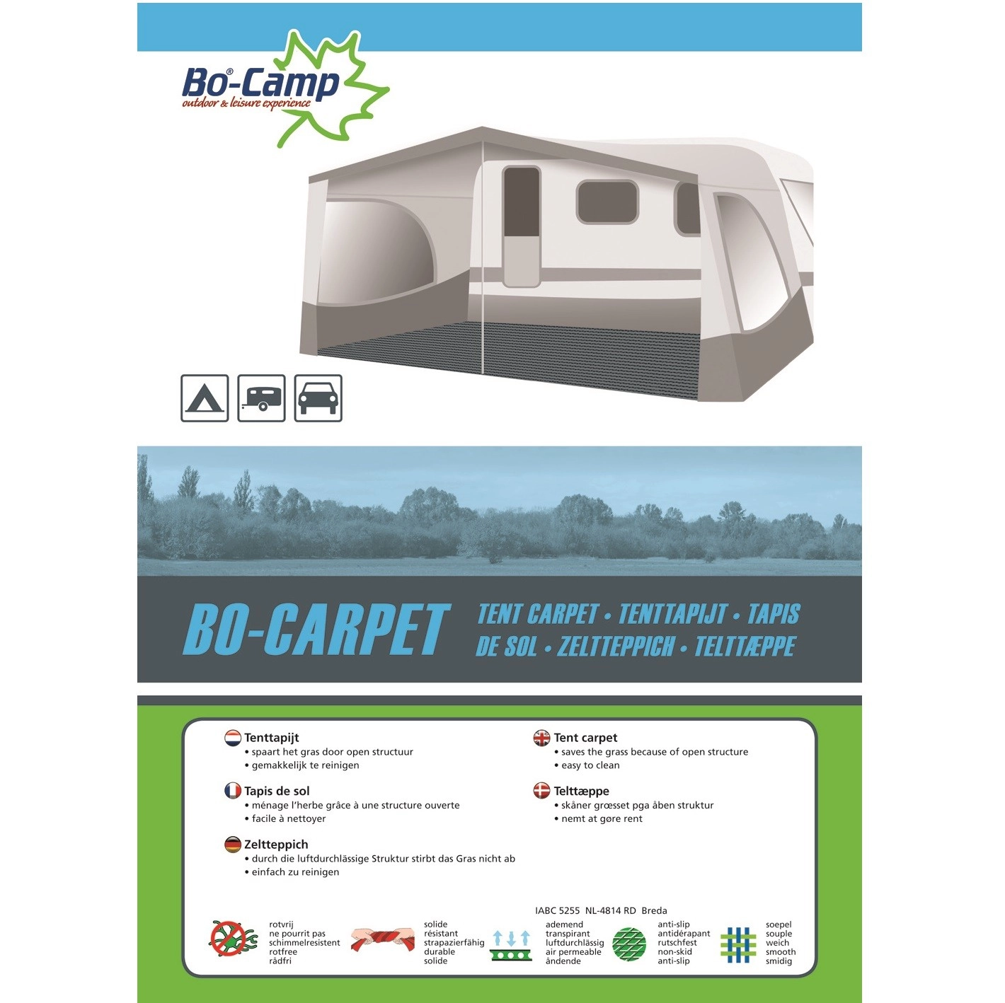 Tenttapijt Bo-Camp Grijs (3 X 2,5 M) 1 Tenttapijt Bo-Camp Grijs (3 X 2,5 M)