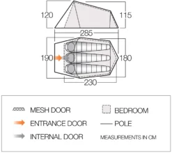 Tent Vango Soul 300 Treetops -Campingwinkel vango 2019 tents floorplan soul 300 1